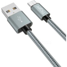 Tiger Micro USB 3.0A Hızlı Şarj ve Data Kablo Metal Silver 24 cm TUC-A90