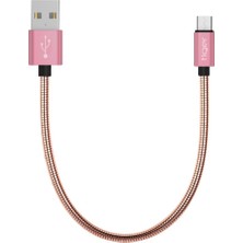 Tiger Micro USB 3.0A Hızlı Şarj ve Data Kablo Metal Rose Gold 24 cm TUC-A90