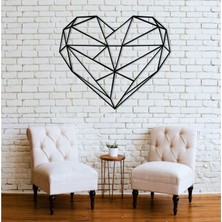 Dekadron Geometrik Kalp Metal Tablo
