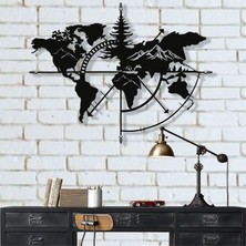 Dekadron Dağlı Dünya Haritası Metal Tablo