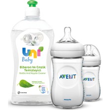 Philips Avent SCF693/27 Natural PP Biberon 260 ml 2'li   Uni Baby Biberon Emzik Temizleyici 500 ml Hediyeli !