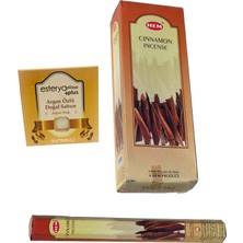 Hem Cinnamon Tarçın Kokulu 6 Lı Tütsü (120 Adet Çubuk ) ve Esterya Plus Argan Sabunu