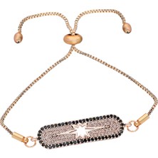 Forentina Rose Kaplama Asansörlü Tasarım Zirkon Taşlı Bileklik Ps0583