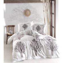 Altınbaşak Ranforce Çift Kişilik Nevresim Takımı Tree Kahve