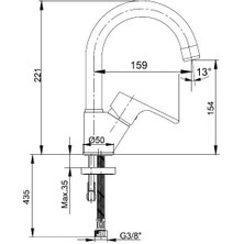 Eca Niobe Kuğu Boru Lavabo Batarya 054+2 Eca Filtreli Ara Musluk