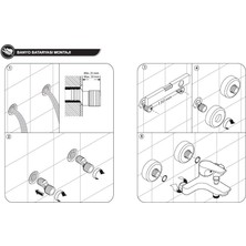Tema Tulip Banyo Bataryası 61091+Metal Süngerlik 2'Li Köşe Raf 2'Li Set