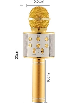 Wster Ws-858 Karaoke Mikrofon Bluetooth Hoparlör Aux Usb Mikro Sd Kart Girişli