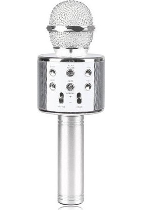 WS-858 Profesyonel Ses Kaydı Yapabilen Karaoke Mikrofon WS858 Silver