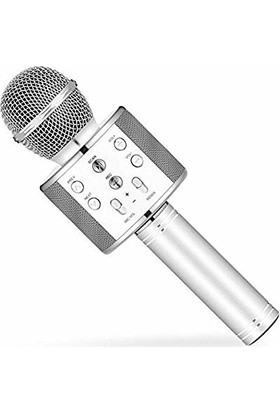 WS-858 Profesyonel Ses Kaydı Yapabilen Karaoke Mikrofon WS858 Silver