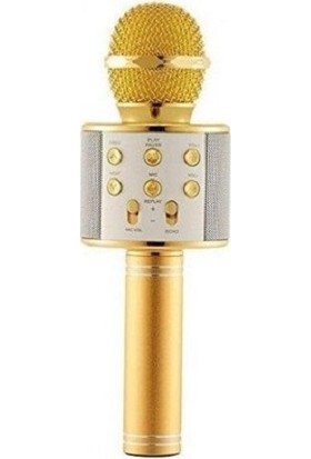 WS-858 Profesyonel Ses Kaydı Yapabilen Karaoke Mikrofon WS858 Gold