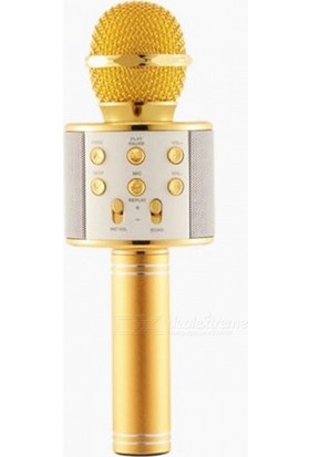 WS-858 Profesyonel Ses Kaydı Yapabilen Karaoke Mikrofon WS858 Gold