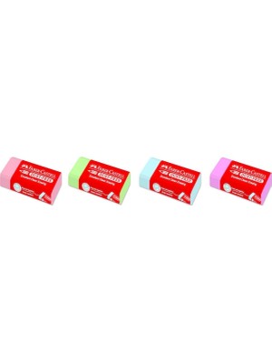 Faber-Castell Renkli Silgi 4 Parça Set Kırmızı Yeşil Mavi Pembe Renk Seçenekleriyle