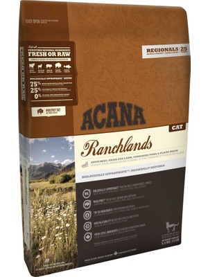 Acana Ranchlands Sığır Etli Tahılsız Kedi Maması 1 kg Açık