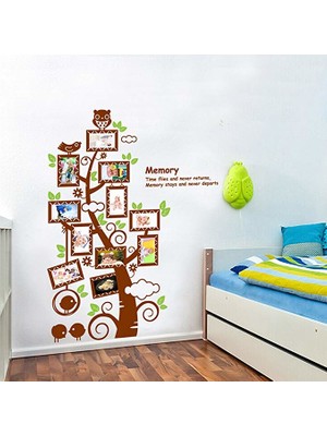 Crystal Kids Foto Albümlü Çerçeveli Ağaç Ev Dekorasyonu Duvar Dekoru Duvar Sticker