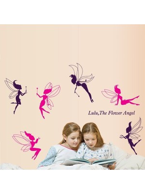 Crystal Kids Pembe Mor Periler Kız Çocuk Odası Duvar Dekorasyonu Duvar Sticker Çıkartma