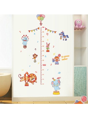 Crystal Kids Sevimli Sirk Hayvanları Boy Ölçen Bebek ve Çocuk Odası Dekoru