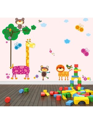Crystal Kids Rengarenk Hayvanlar Çocuk ve Bebek Odası Duvar Dekoru