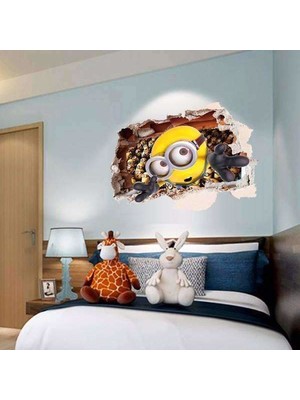 Crystal Kids Çocuk Odası Duvar Dekoru Minions Minyonlar 3D Duvar Sticker