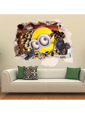 Crystal Kids Çocuk Odası Duvar Dekoru Minions Minyonlar 3D Duvar Sticker