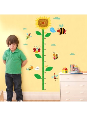 Crystal Kids Boy ve Gelişim Ölçen Ayçiçeği Çocuk Odası Dekoru Duvar Sticker