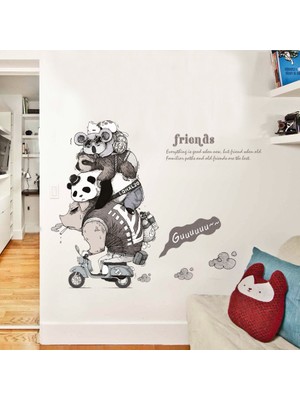 Crystal Kids Karikatür Tasarım Dost Hayvanlar Ev Salon Çocuk Odası Duvar Dekoru Sticker