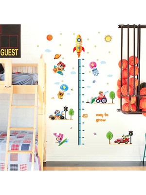 Crystal Kids Roket Boy Ölçer Çocuk ve Bebek Odası Duvar Dekoru Sticker