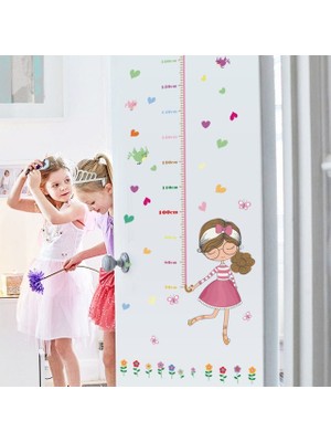 Crystal Kids Kız Çocuk Odası Dekorasyonu Boy Ölçen Duvar Dekoru Sticker