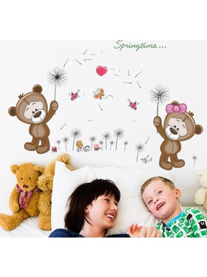 Crystal Kids Sevimli Ayıcıklar Bebek ve Çocuk Odası Dekorasyonu Duvar Dekoru Sticker