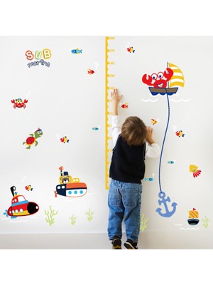 Crystal Kids Denizaltı Bebek ve Çocuk Odası Boy Ölçen Duvar Dekoru Sticker