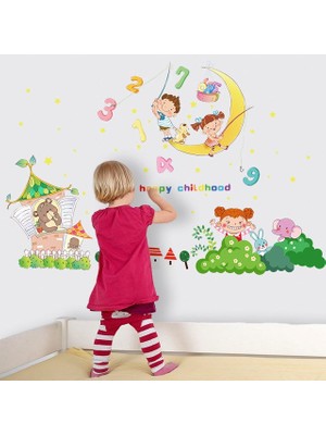 Crystal Kids Mutlu Çocuklar Bebek ve Çocuk Odası Dekorasyonu Duvar Dekoru Sticker