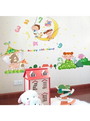 Crystal Kids Mutlu Çocuklar Bebek ve Çocuk Odası Dekorasyonu Duvar Dekoru Sticker