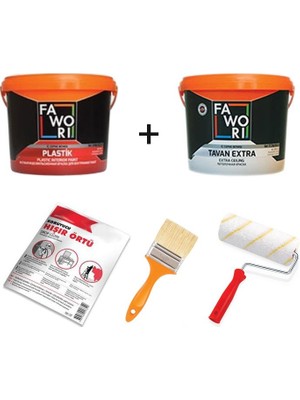 Fawori Plastik İç Cephe 20 KG+Fawori Tavan Boya10 KG+Boya Seti
