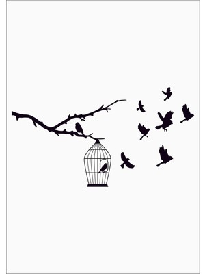 Başaran Sticker Özgürlüge Uçan Kuşlar Duvar Sticker