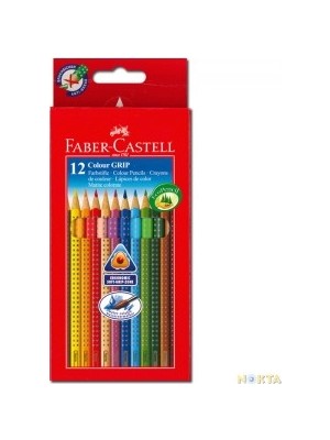 Faber-Castell Grip 2001 Boya Kalemi 12 Renk Ergonomik Tasarım ve Suluboya Özelliği