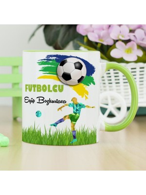 Hediyelen Futbolcu Kupa Bardak - Yeşil
