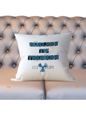 Hediyelen Nükleer Tıp Teknikeri Mavi Tasarım Yastık