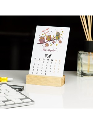 Hediyelen Doğum Günü Baykuş Tasarım Masa Takvimi
