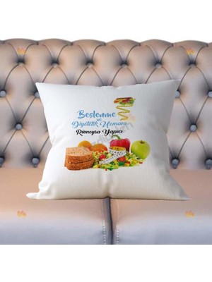 Hediyelen Beslenme Ve Diyetetik Uzmanı Mavi Tasarım Yastık