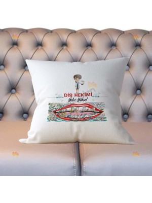 Hediyelen Diş Hekimi Kadın Figür Yastık