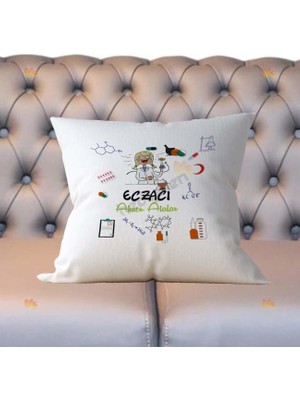 Hediyelen Eczacı Kadın Figür Yastık