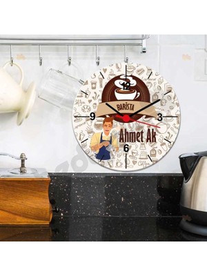 Hediyelen Barista Duvar Saati