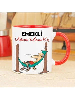 Hediyelen Emekli Kupa Bardak - Kırmızı