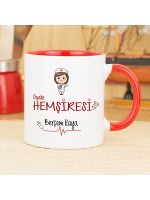 Hediyelen Diyaliz Hemşiresi Kupa Bardak - Kırmızı