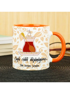 Hediyelen Çay Kupa Bardak - Turuncu