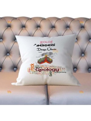 Hediyelen Jeoloji Mühendisi Pembe Tasarım Yastık