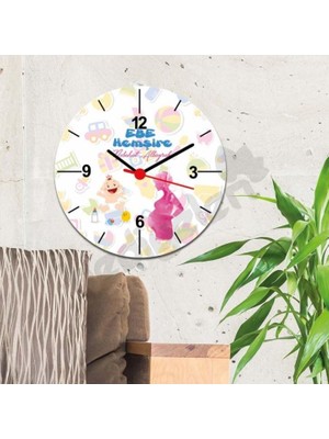 Hediyelen Ebe Hemşire Mavi Tasarım Duvar Saati