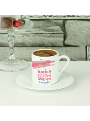 Hediyelen Beden Eğitimi Öğretmenine Hediye Pembe Tasarım Kahve Fincanı