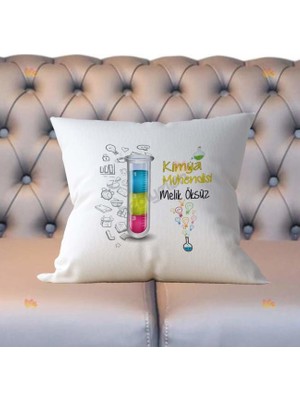 Hediyelen Kimya Mühendisi Sarı Tasarım Yastık
