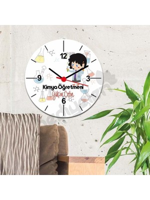 Hediyelen Kimya Öğretmenine Hediye Kadın Figür Duvar Saati