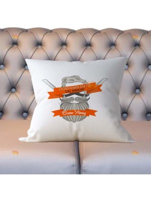 Hediyelen Kuaför Turuncu Tasarım Yastık